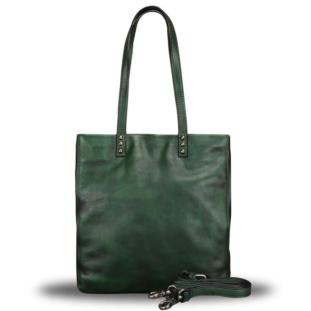 1612 Leather Tote Bag Handmade Satchel Purses Shoulder Bags Retro Top